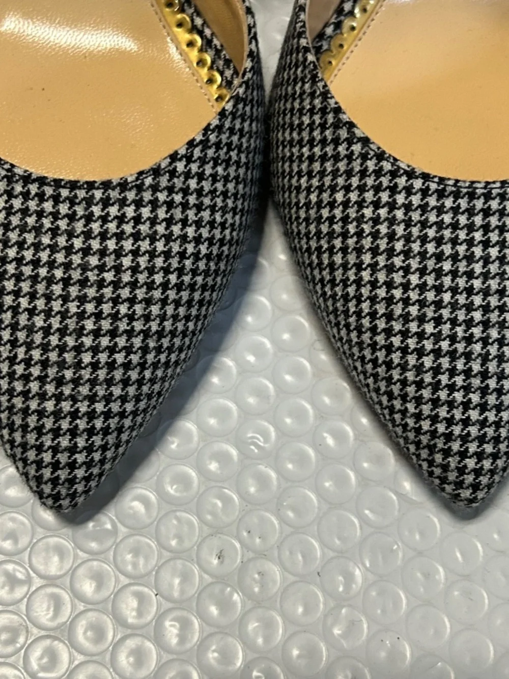 Charlotte Olympia Houndstooth Spider Web Pumps Heels Eu 37 1/2 US 7.5 Heel 3-3.9